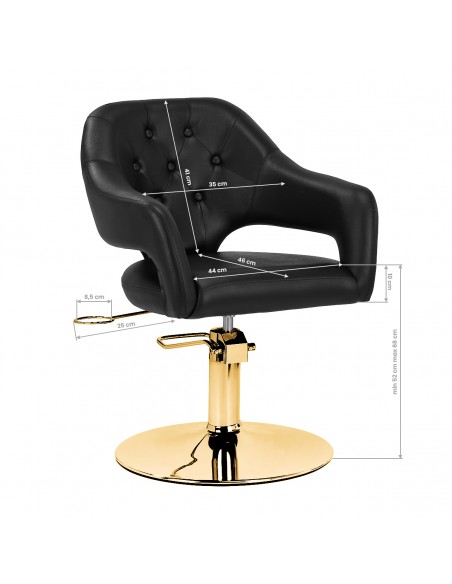 Hairdressing chair Gabbiano Parma Gold Black
