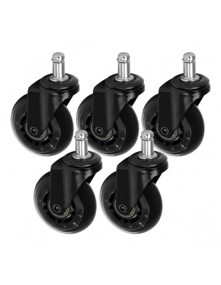 Roll Speed stool wheel black press-on set of 5 pieces