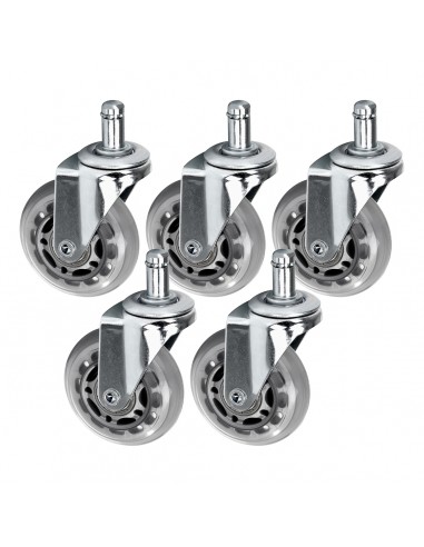 Roll Speed silver press-on stool wheel set of 5 pieces