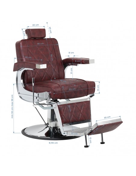 Hair System barber chair BM88066 burgundy