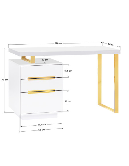 COSMETIC DESK 3311G WHITE GOLD