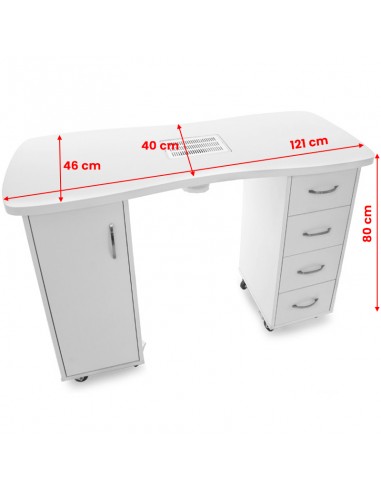 Desk 2027 white two cabinets with an absorber