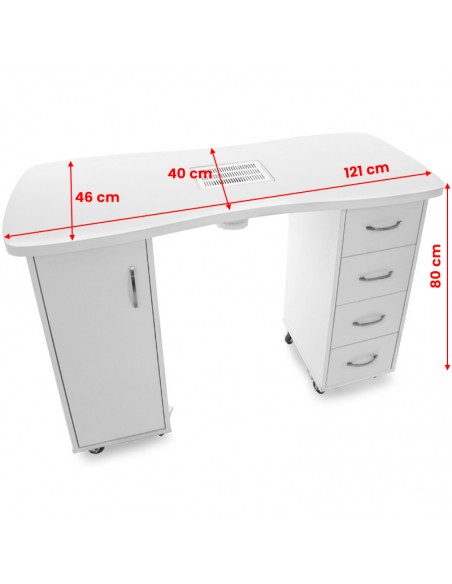 Desk 2027 white two cabinets with an absorber