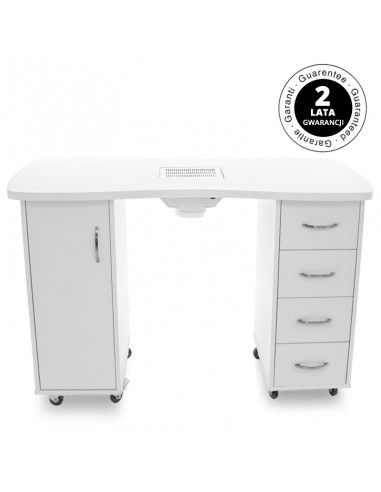 Desk 2027 white two cabinets with an absorber