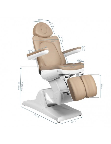 Electric cosmetic chair azzurro 870s pedi 3 strong cappuccino