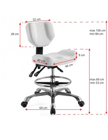 Cosmetic stool a-4299 white
