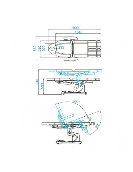 Electric cosmetic chair azzurro 708as pedi 3 strong Gray