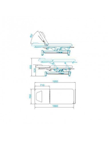Electric bed for massage azzurro 684 1 strong White