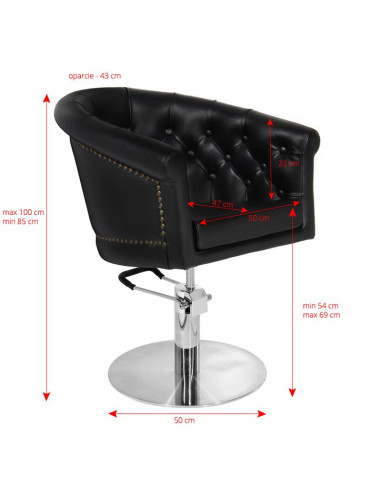 Gabbiano black hairdressing chair