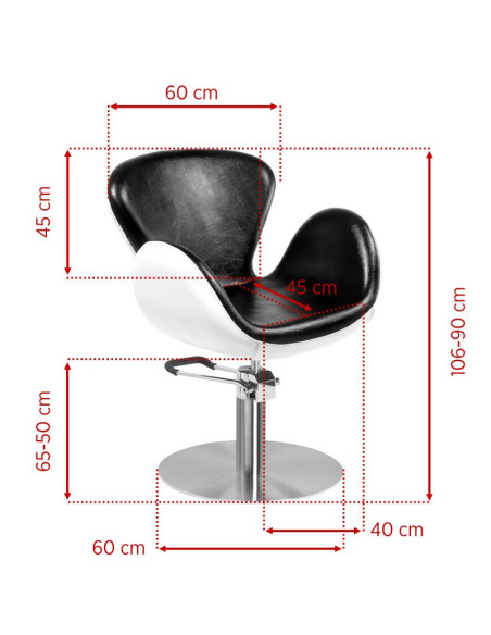 Gabbiano black and white barber chair amsterdam