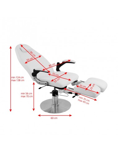 Hydraulic podiatry chair azzurro 713a white