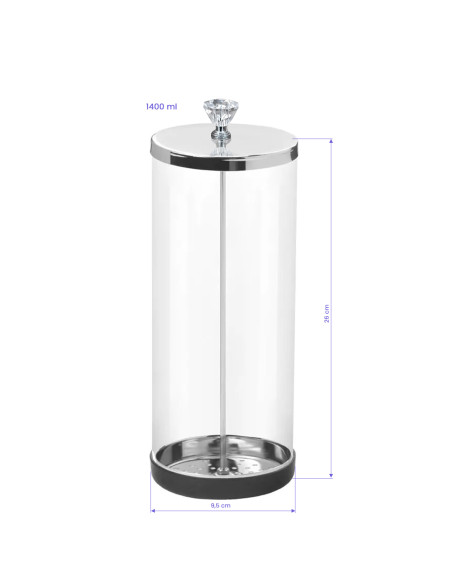 Glass container for disinfecting tools, 1400ml