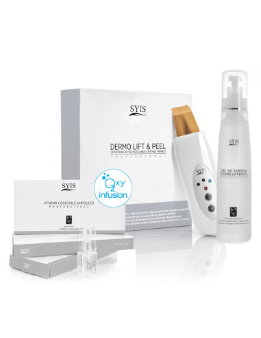 Syis device dermo lift & peel skin scrubber gold spatula + syis cosmetics