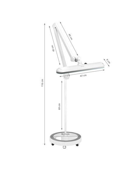 Elegant 801-l LED workshop lamp with a reg. white light intensity