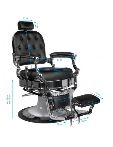 Gabbiano Ernesto barber chair in black