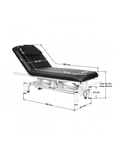 Electric bed for massage azzurro 684 1 strong black