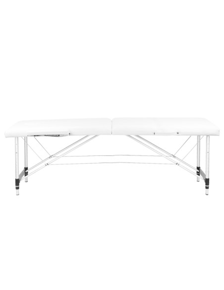 2-section aluminum folding massage table, comfort, white