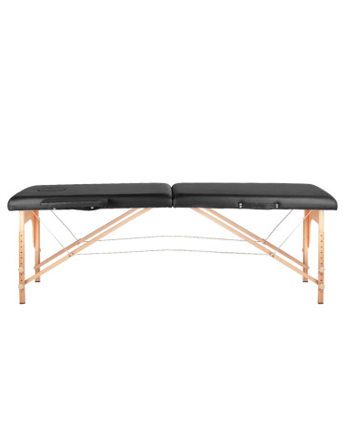 Folding massage table, wood comfort, 2 sections black