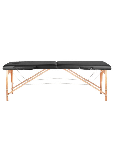 Folding massage table, wood comfort, 2 sections black
