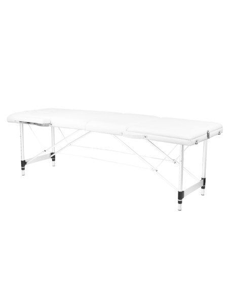 3-section aluminum comfort massage table, white