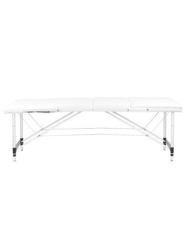 3-section aluminum comfort massage table, white