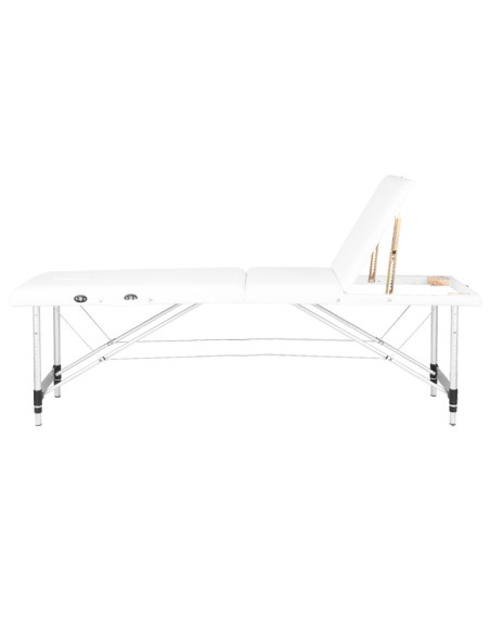 3-section aluminum comfort massage table, white