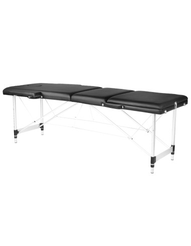 3-section black comfort massage table made of aluminum