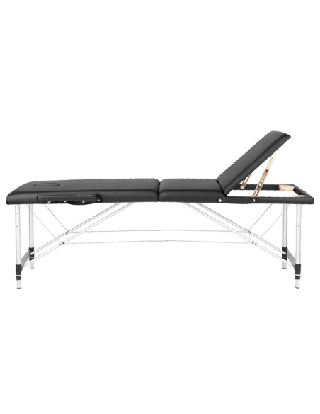 3-section black comfort massage table made of aluminum
