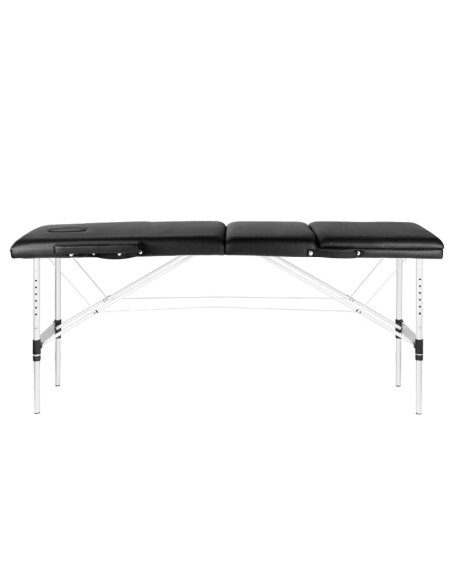 3-section black comfort massage table made of aluminum