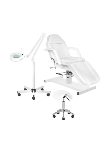 Set of armchair 210 + led magnifier lamp S5 + stool 302