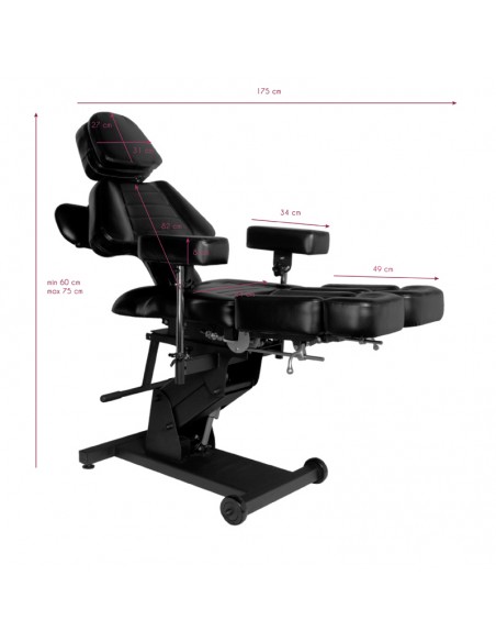 Electric tattoo chair pro ink 606 black