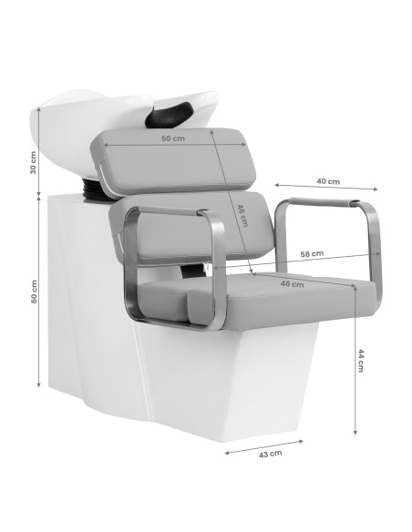 Gabbiano gray Porto hairdressing wash unit