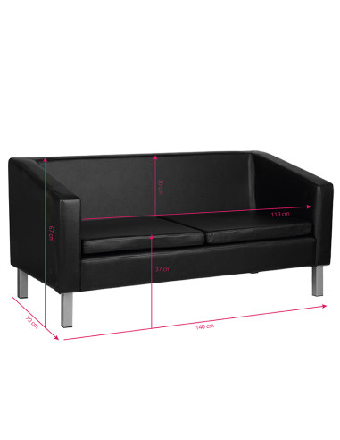 Gabbiano sofa for waiting room bm18003 black