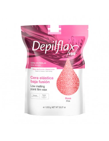 Depilflax 100 flexible depilatory wax with a low melting point pearl rose dew 1000g