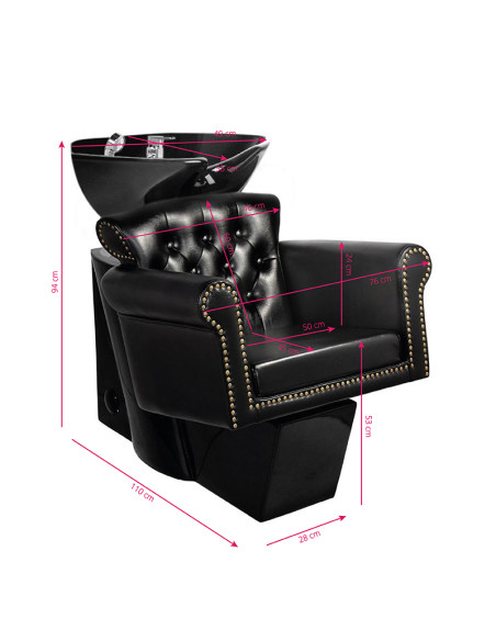 Gabbiano barber wash unit berlin black / black bowl