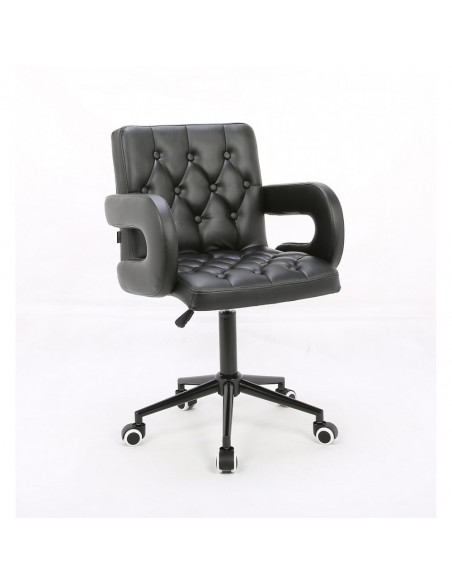 Hroove Salon Chair On Wheels Black BFHR8404K Bella Furniture Ireland