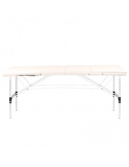 Folding massage table, aluminum comfort, 3-section cream