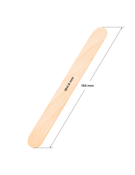 Large wooden spatula 150x18x1.8mm - 50 pieces