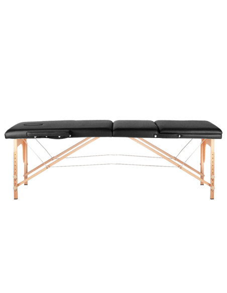 3-section black comfort massage table, wood comfort