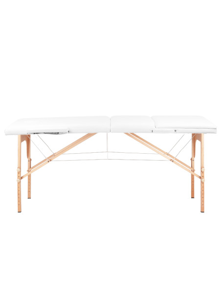 3-section folding massage table, wood comfort, white