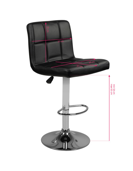 Bar stool m06 quilted adjustable black