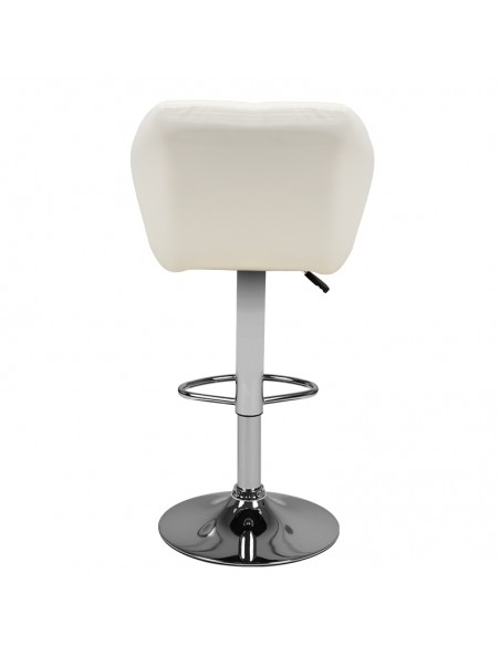 Bar stool m06 quilted adjustable white
