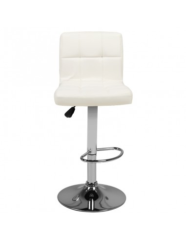 Bar stool m06 quilted adjustable white