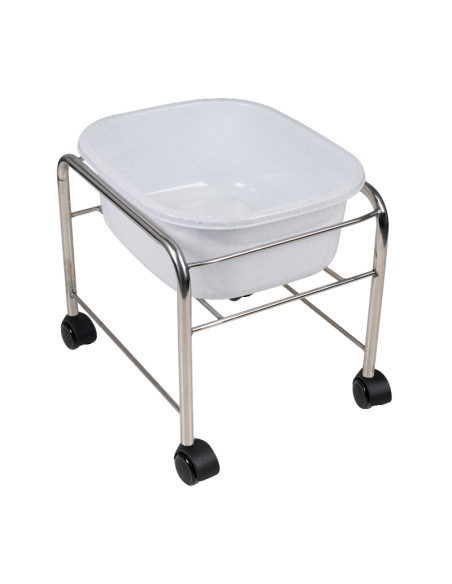 Straight pedicure tray with chrome wheels