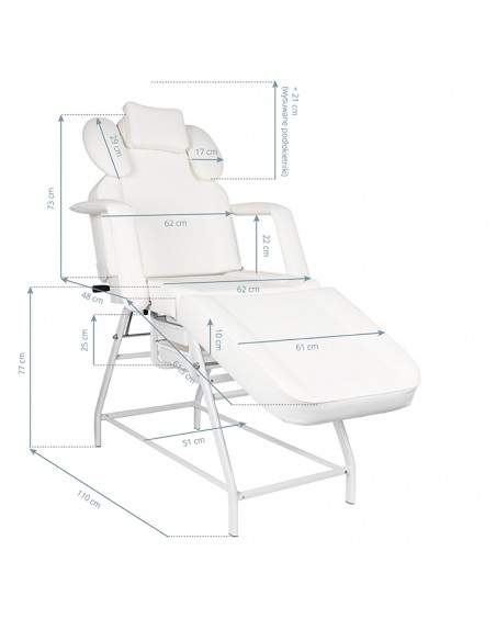 Ivette eyelash treatment chair white