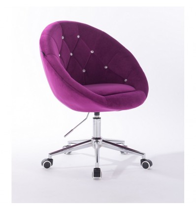 Hroove Salon Chair On Wheels - Purple velour BFHR8516CK