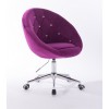 Hroove Salon Chair On Wheels - Purple velour BFHR8516CK