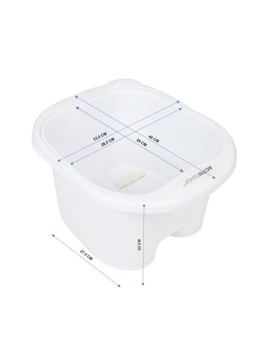 Pedicure bowl with rollers white lich