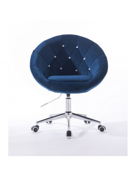 Hroove Salon Chair On Wheels - Blue Bella Furniture Ireland BFHR8516CK