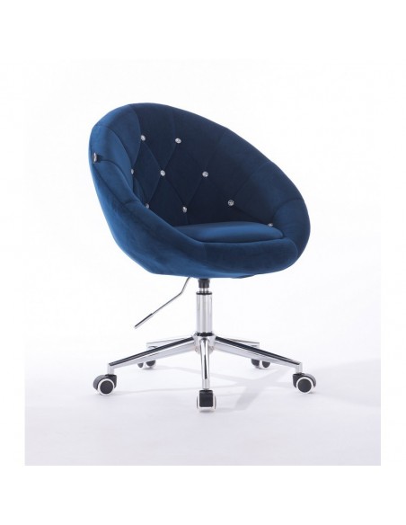 Hroove Salon Chair On Wheels - Blue Bella Furniture Ireland BFHR8516CK